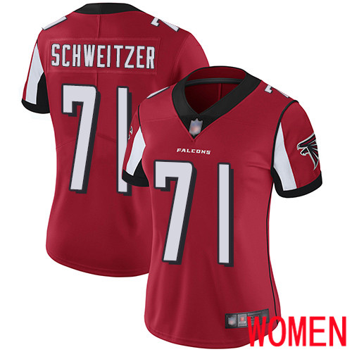 Atlanta Falcons Limited Red Women Wes Schweitzer Home Jersey NFL Football 71 Vapor Untouchable